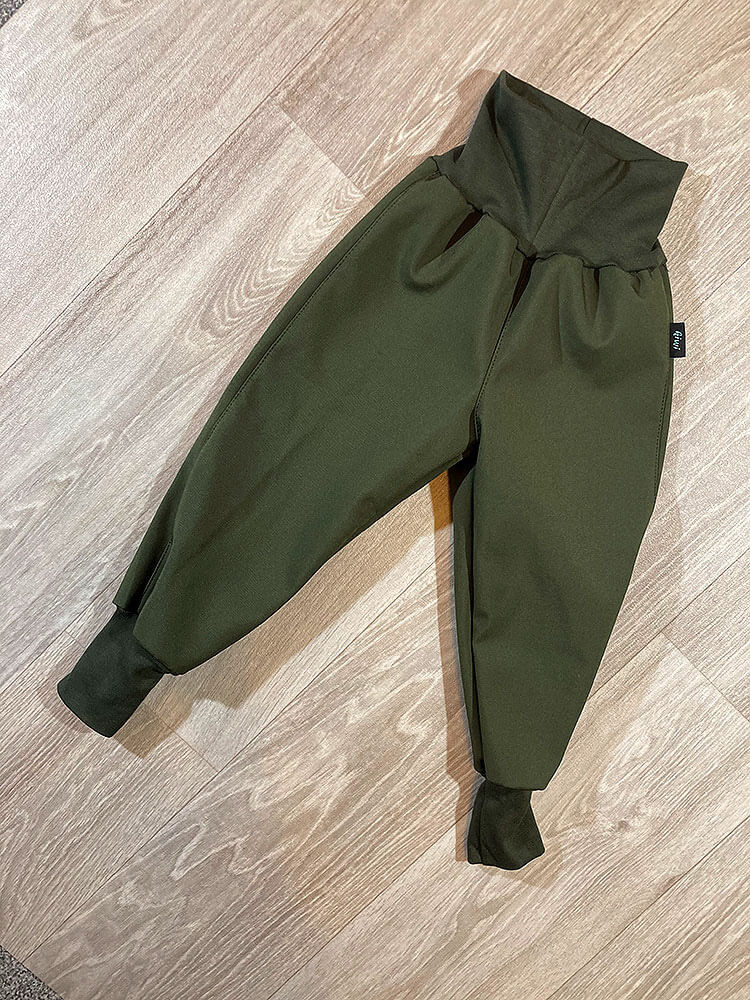 Nohavice softshellové zateplené khaki Kiwi