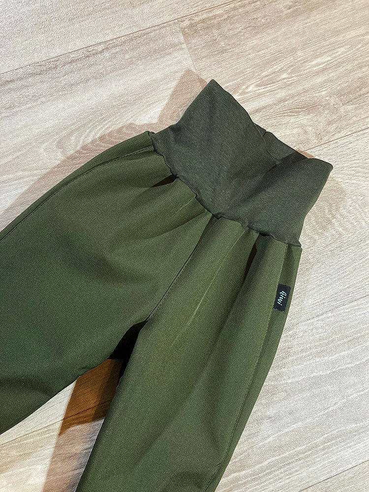 Nohavice softshellové zateplené khaki Kiwi