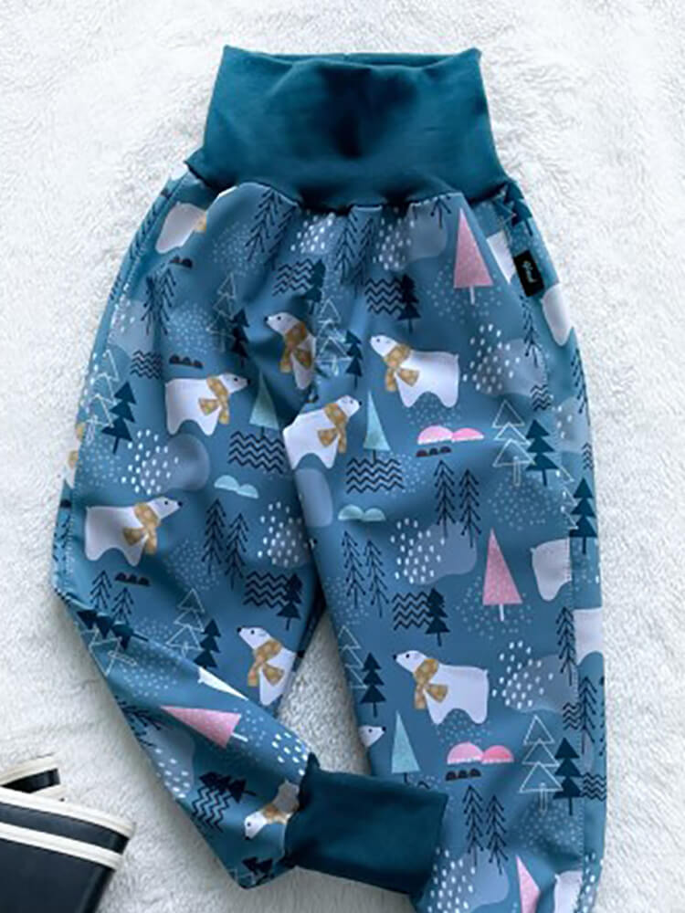 Nohavice softshellové zateplené Ľadový medvedík Kiwi